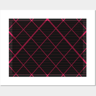 Pink plaid, dark Posters and Art